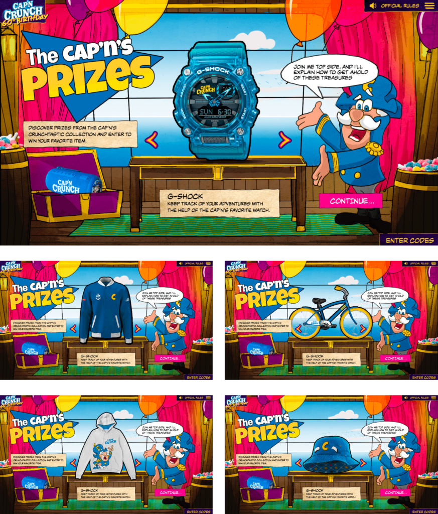 captain crunch birthday merch and prizes